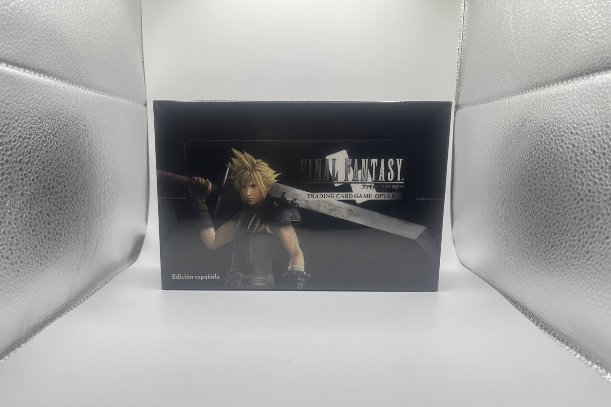 Final Fantasy trading card game box with character artwork on a white background